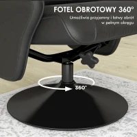 Fotel relaksacyjny z podnóżkiem, obrotowy, funkcja leżenia(m-5)