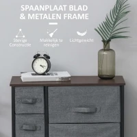 HOMCOM ladekast 7 opvouwbare stoffen lades opbergen kast ladekast(m-6)