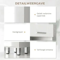 Kleankin Badkamerkast, Badcommode, met Planken en Lade, Verstelbaar, Wit(m-6)