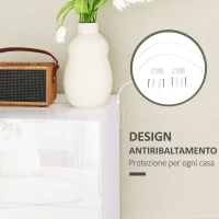 HOMCOM Cassettiera Moderna 4 Cassetti Antiribaltamento in Legno, 55x33x80 cm, Bianco Lucido(m-5)
