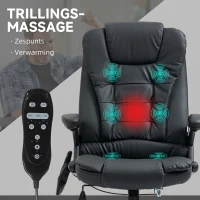 HOMCOM kantoorstoel draaistoel massagestoel met warmtefunctie directiestoel bureaustoel(m-4)