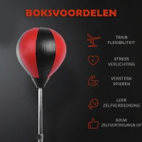HOMCOM Bokstrainingset boksbal staande bokszak met handschoenen in hoogte verstelbaar(m-4)