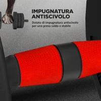 HOMCOM Set 2 Manubri Antiscivolo con 12 Dischi Pesi da 20 kg totali e Connettore, in Acciaio, HDPE e Sabbia, Nero(m-5)