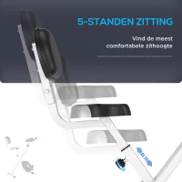 HOMCOM Hometrainer fietstrainer met 8 niveaus van magnetische weerstand staal zwart(m-6)