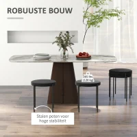 HOMCOM Eetkamerstoel Accentstoel Keukenstoelen, 41,5 cm x 41,5 cm x 46 cm, Zwart(m-4)