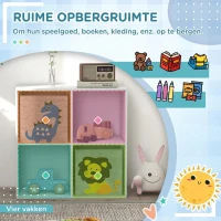 ZONEKIZ Opbergrek voor Kinderen, Kubussen, Laden, MDF, Kantelbeveiliging, Wit(m-6)