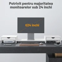 HOMCOM Suport pentru Monitor Reglabil, Alb(m-7)