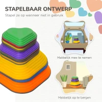AIYAPLAY Balans-Stappstenen, 11-delig Set, Stapelbaar & Licht, Antislip, Voor Binnen/Buiten(m-5)