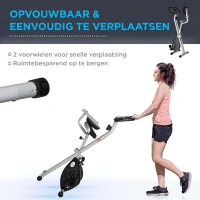 HOMCOM Hometrainer fietstrainer met 8 niveaus van magnetische weerstand staal zwart(m-4)