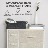 HOMCOM Ladekast Sideboard met 7 laden, modern design, 63,5 cm x 30 cm x 71 cm, Lichtgrijs(m-6)