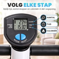 HOMCOM Stepper Fitnessapparaat, LCD-Monitor, Antislippedalen, Staal en ABS, 55x44x108 cm, tot 100 kg(m-5)
