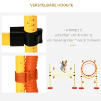 PawHut Hondenbehendigheidsset 3-in-1 training voor huisdieren inclusief tas gemakkelijk mee te nemen(m-5)