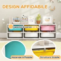 AIYAPLAY Scaffale Portagiochi Bambini in Legno, Libreria Montessoriana per Bambini, Asili, 97x21x29 cm, Multicolore(m-7)