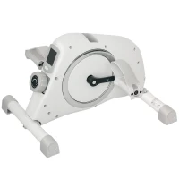 SPORTNOW Mini-Hometrainer, Onder-het-Bureau Voetpedalen, Arm- en Been Oefeningen, 8 Weerstandsniveaus, Staal, Wit(m-10)