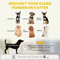 PawHut hondenbed, hondensofa met kussen, verhoogd huisdierbed, kattenbed, grijs(m-4)