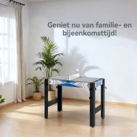 SPORTNOW 5-in-1 Speeltafel, Biljart, Tafeltennis, Hockey, Basketbal, Boogschieten, Inclusief Accessoires, MDF, Kunststof, Blauw(m-6)