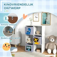 ZONEKIZ Opbergrek voor Kinderen, Blokken, Lades, MDF, Kantelbeveiliging, Grijs(m-4)