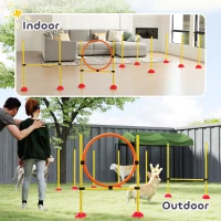 PawHut 4-Delige Agility-Set voor Honden met Vulbare Basis voor Training(m-8)