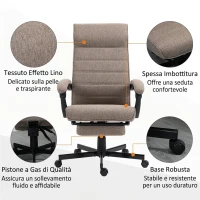Vinsetto Sedia da Ufficio con Altezza Regolabile, Poggiapiedi Incluso e Seduta Imbottita, 68x67x109-119 cm, Marrone(m-7)