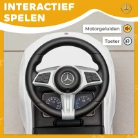 AIYAPLAY kinderauto met Mercedes Benz licentie, met toeter en opbergruimte, 65x28x39 cm, Wit(m-6)