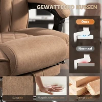 Vinsetto Ergonomische bureaustoel met massagefunctie, draaibaar, met voetensteun, bruin(m-6)