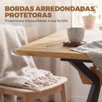 HOMCOM Mesa de Jantar Extensível 4-6 Pessoas, Mesa de Cozinha em Madeira 130-170x80x76 cm, Carvalho e Preto(m-6)