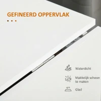 HOMCOM Uitklapbare Uitschuifbare Eettafel, Mobiel, Modern Ontwerp, 120 cm x 80 cm x 73 cm, Teak + Wit(m-5)