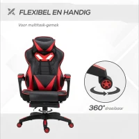 Vinsetto Ergonomische kantoorstoel gamestoel draaistoel verstelbare rugleuning rood(m-6)