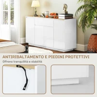 HOMCOM Credenza da Cucina Moderna con Cassetto e 3 Armadietti con Ripiani Regolabili, 140x40x75 cm, Bianco(m-7)