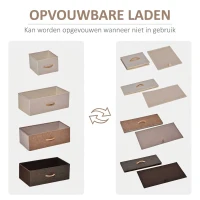 HOMCOM Ladekast met 5 Opvouwbare Stoffen Lades, Opbergrek, Stevig Stalen Frame, 58 x 29 x 99 cm(m-4)