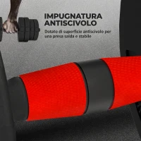 HOMCOM Set 2 Manubri Antiscivolo con 16 Dischi Pesi da 30 kg  totali e Connettore, in Acciaio, HDPE e Sabbia, Nero(m-5)