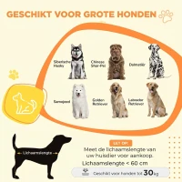 PawHut Hondenbox, Hondenkist, Afsluitbare Verblijfsbox voor Grote Honden, Grijs(m-4)