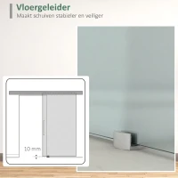 HOMCOM glazen schuifdeur schuifdeur deur kamerdeur glas handgreep gesatineerd 2050 x 900 x 8 mm(m-6)