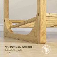 HOMCOM Schoenenrek met 4 lagen, schoenenopberger voor maximaal 12 paar schoenen, schoenenkast voor hal of entree, naturel(m-6)