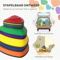 AIYAPLAY 9-delige Trittsteinen, antislip ontwerp, voor binnen & buiten, stapelbaar, Kleurrijk(m-6)