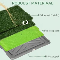 PawHut Hondentoilet met kunstgras, drainagegaten, lekvrij, 67x41x3,5cm, Groen(m-5)