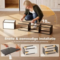 HOMCOM vloerlamp verlichting E27 tot 40 W met 3 planken voor woon-/slaapkamer hout(m-7)