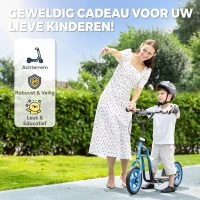 AIYAPLAY Kinderroller met verstelbaar stuur, grote wielen, parkeerstandaard, handrem, voor kinderen van 5-12 jaar, Blauw(m-7)