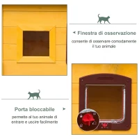 PawHut Cuccia Casetta per Animali Domestici in Legno di Abete 70 x 51.5 x 60cm(m-7)