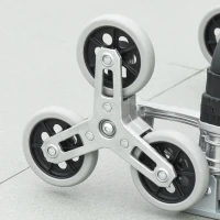 DURHAND Opvouwbare Steekwagen met 6 Wielen, inclusief Bevestigingsband, automatische Opvouwfunctie, Zilver + Zwart(m-7)