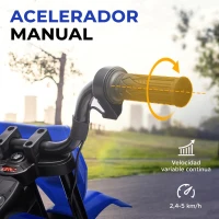 AIYAPLAY Moto Eléctrica para Niños 12V con 2 Motores Suspensión Trasera Ruedas de Apoyo Desmontables Música Niños 3-6 Años Azul(m-4)