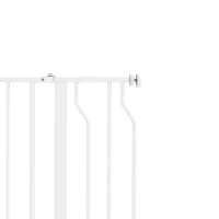 PawHut Veiligheidshek voor honden, barrière, muurbevestiging met drukknopen, verstelbaar van 75 cm tot 95 cm, wit(m-13)