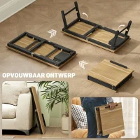 HOMCOM Bedtafel, Laptoptafel Verstelbaar met Lade, Opvouwbaar voor Bank, Werk, Bed, Eiken(m-6)