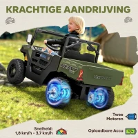 AIYAPLAY elektrisch voertuig, 2 motoren, kofferbak, UTV-design, muziekfunctie, groen(m-4)