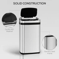 HOMCOM 30L Stainless Steel Motion Sensor Lid Bin - Silver Tone(m-6)