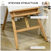 Vinsetto Schildersezel, Houten Ezel, Hoogteverstelbaar, Opvouwbaar, Pennenbak, Beukenhout, 65 x 110 x 180-235 cm(m-5)