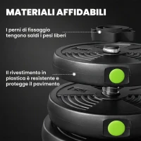 SPORTNOW Set 2 in 1 con 2 Manubri Convertibili in Bilanciere, Peso Totale 30 kg e Dischi Pesi Regolabili, Nero(m-6)