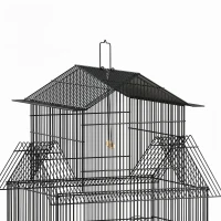 PawHut Gabbia per Uccelli con Maniglia di Trasporto e Vassoio Estraibile, in Metallo e Plastica, 50.5x41x104 cm, Nero(m-9)