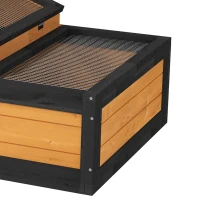 PawHut Schildpaddenhuis, 2 verdiepingen, voor binnen en buiten, lade, dennenhout, geel(m-10)