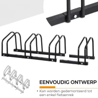 HOMCOM fietsenrek, standaard, fietsenrek, meerdere fietsen, tot 4 fietsen(m-5)